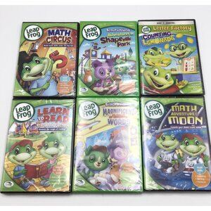 6 Leap Frog Learning DVDS Lot Educational Videos Learn Math Reading Phonics